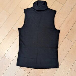 BOGO ✨ Saks 5th Ave 100% Cashmere Black Sleeveless Turtleneck Women's Size XS